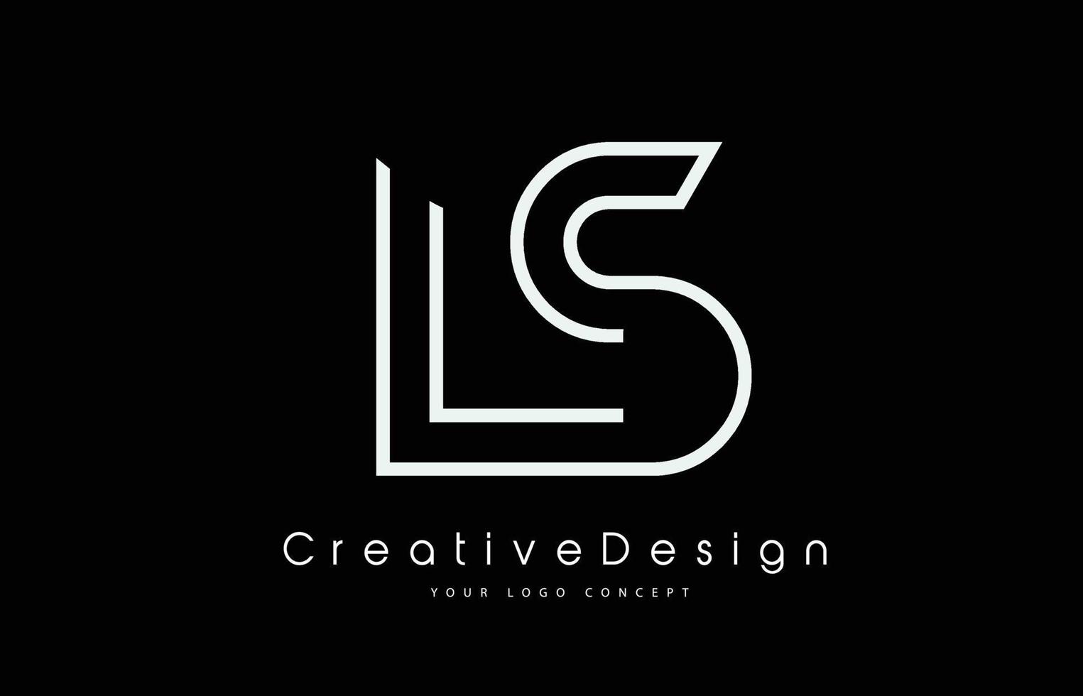 LS L S Letter Logo Design in White Colors. vector
