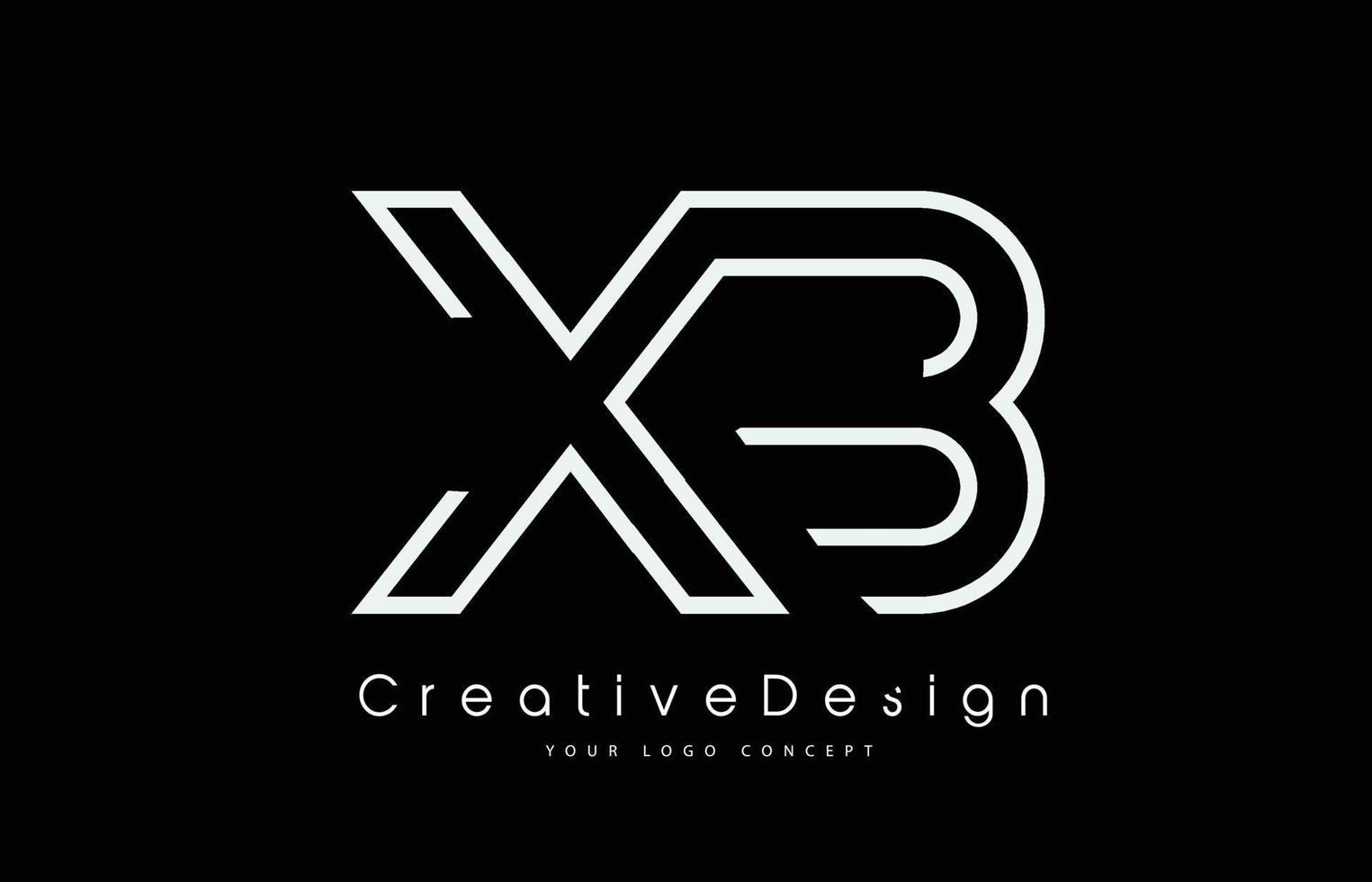 diseño del logotipo de la letra xb xb en colores blancos. vector
