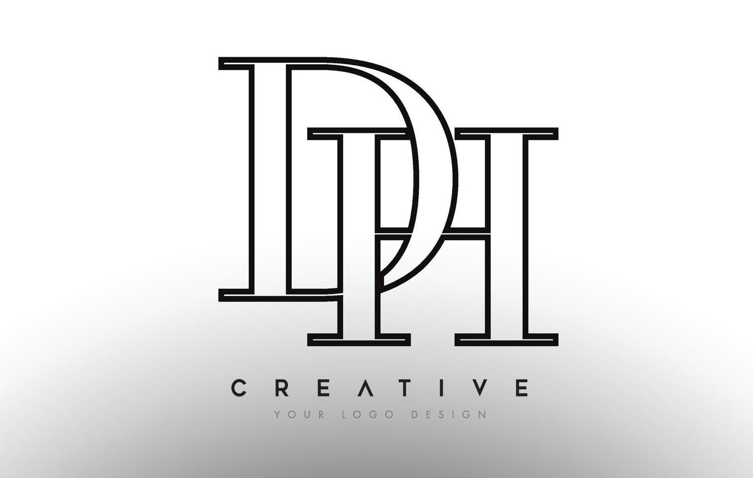 DH dh letter design logo logotype icon concept with serif font and classic elegant style look vector