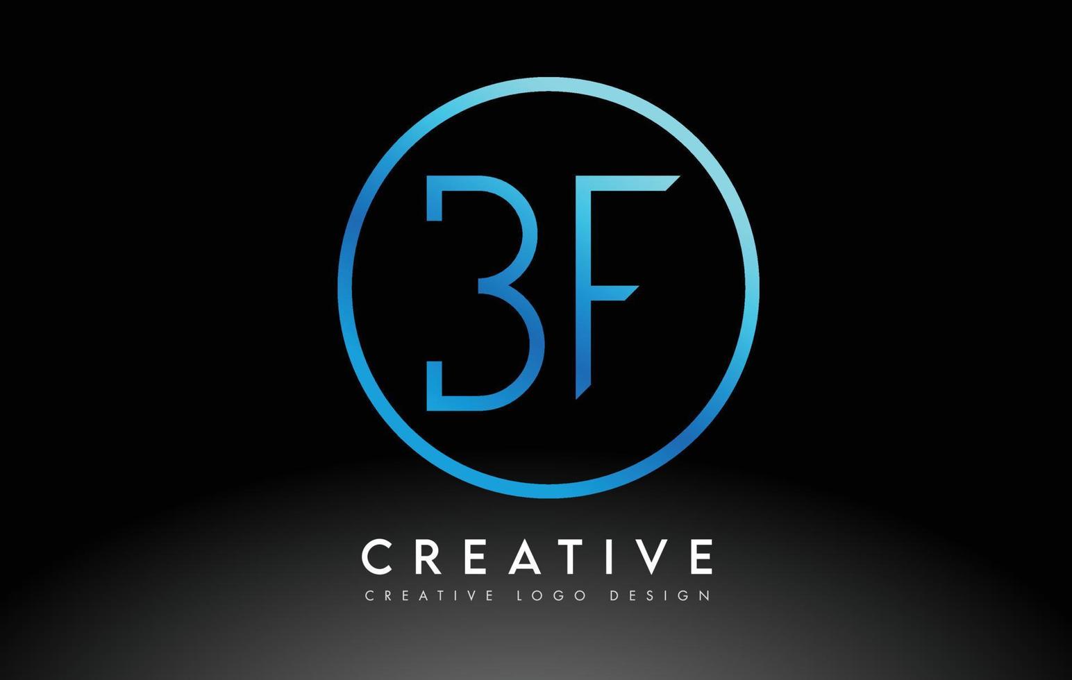 diseño de logotipo de letras bf azul neón delgado. concepto creativo simple carta limpia. vector