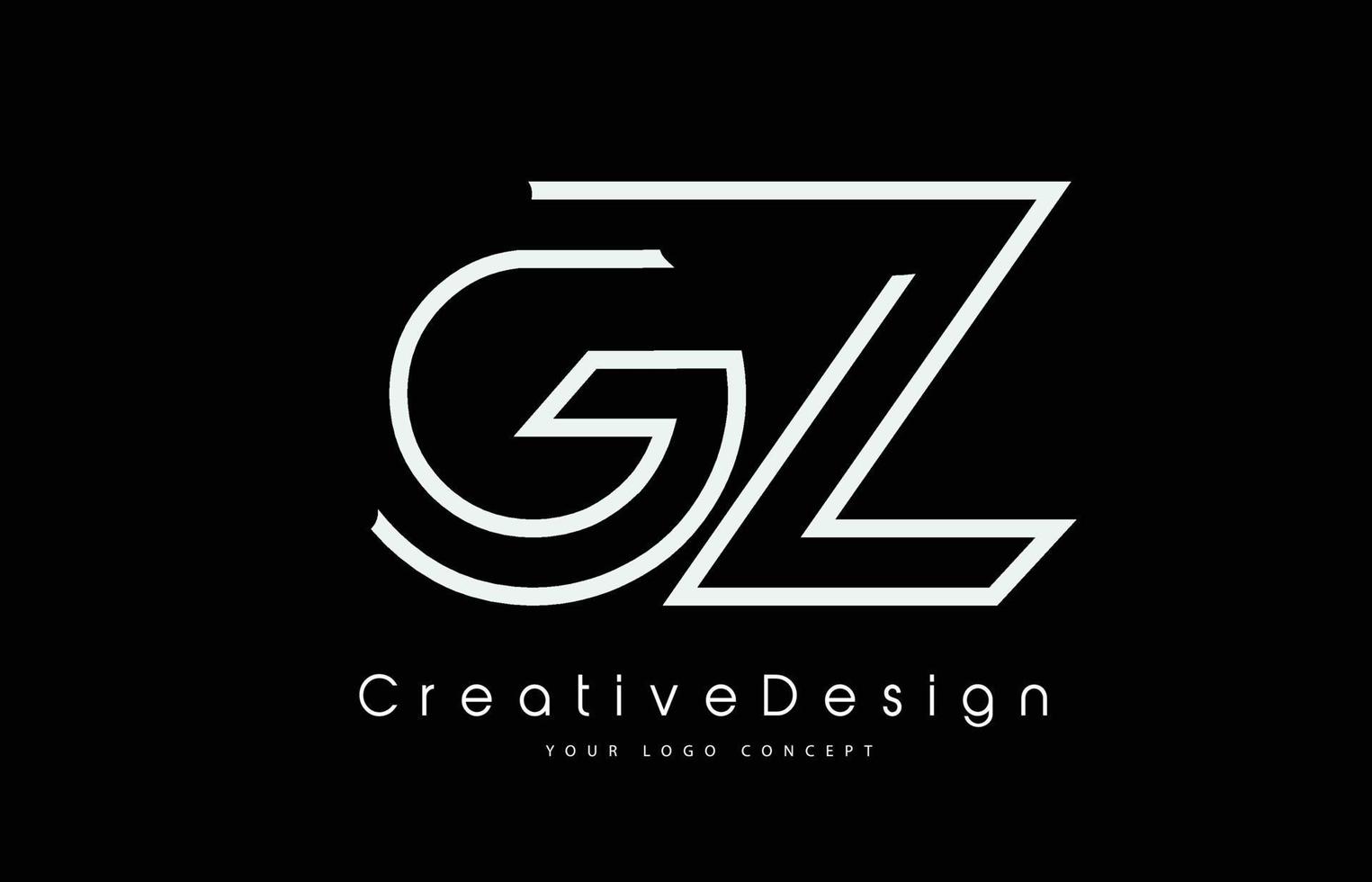 diseño del logotipo de la letra gz gy en colores blancos. vector