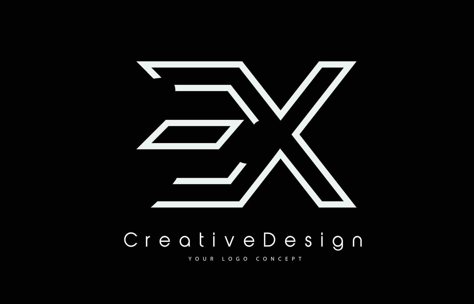 diseño del logotipo ex ex letter en colores blancos. vector