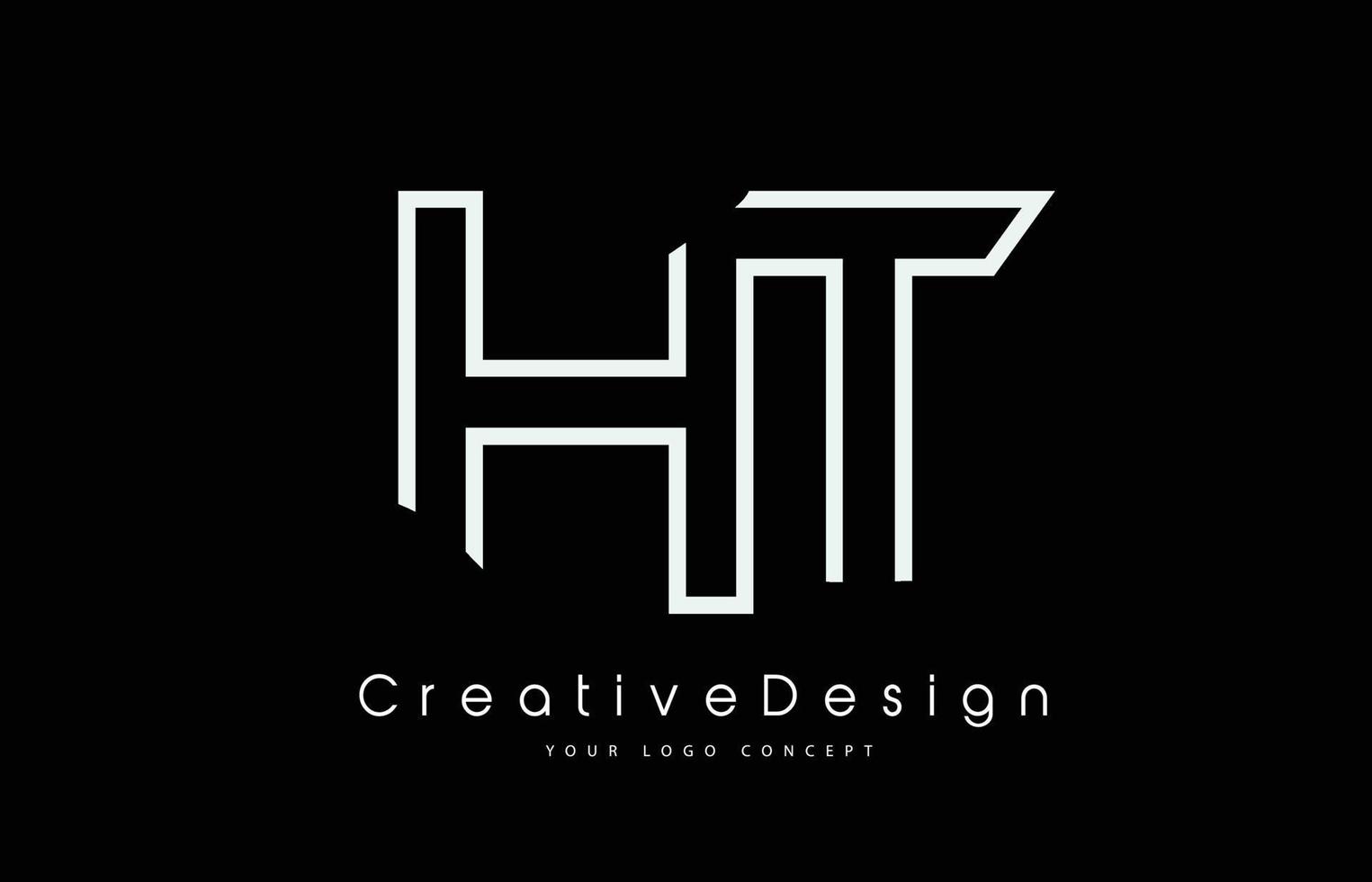 HT H T Letter Logo Design in White Colors. vector