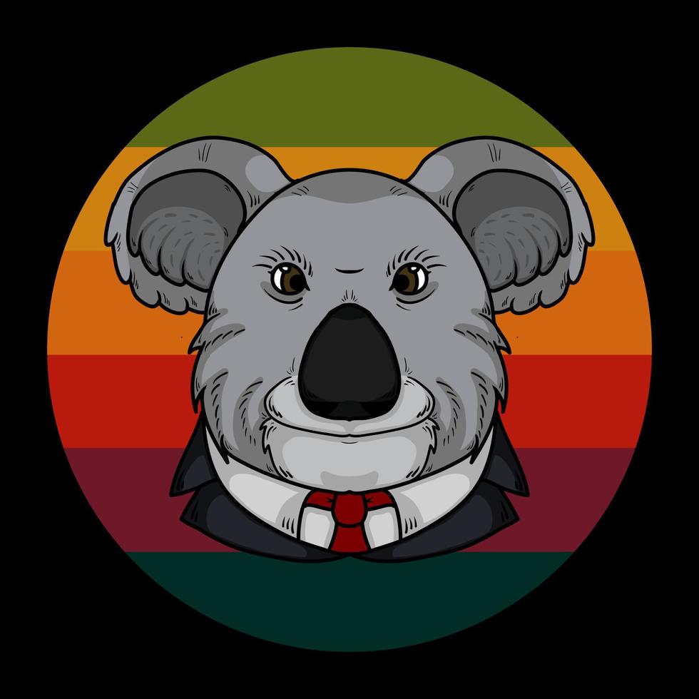 Retro Cool Koala Vector Illustration