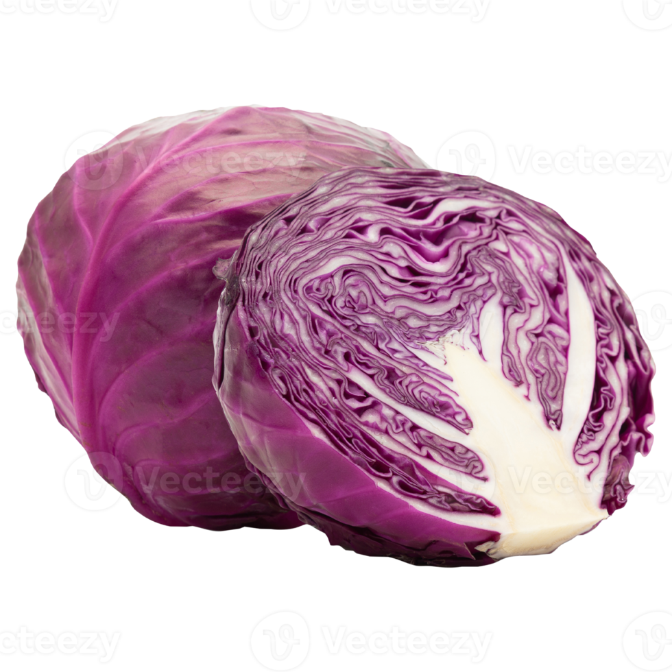 Red cabbage cutout, Png file