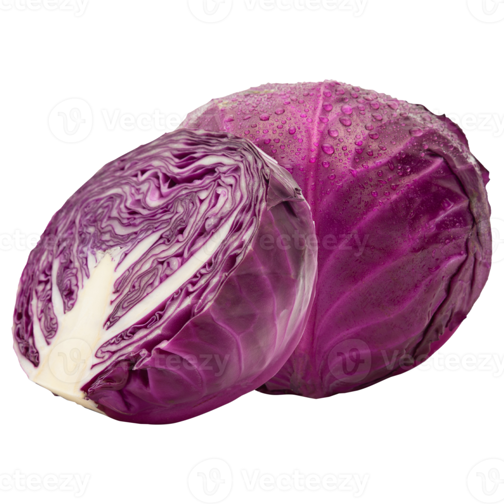 Red cabbage cutout, Png file