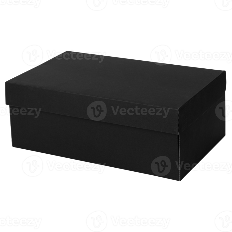 Black packaging box mockup cutout, Png file