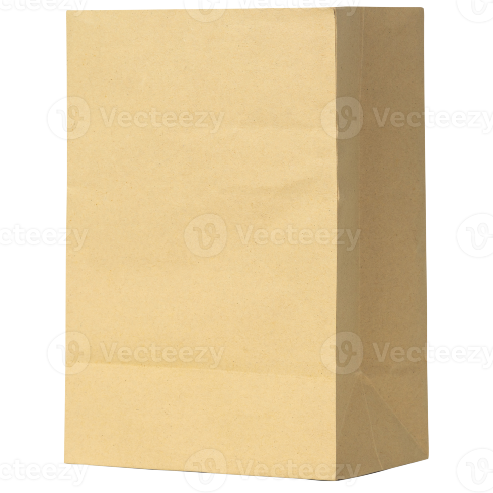 Cardboard food bag mockup cutout, Png file