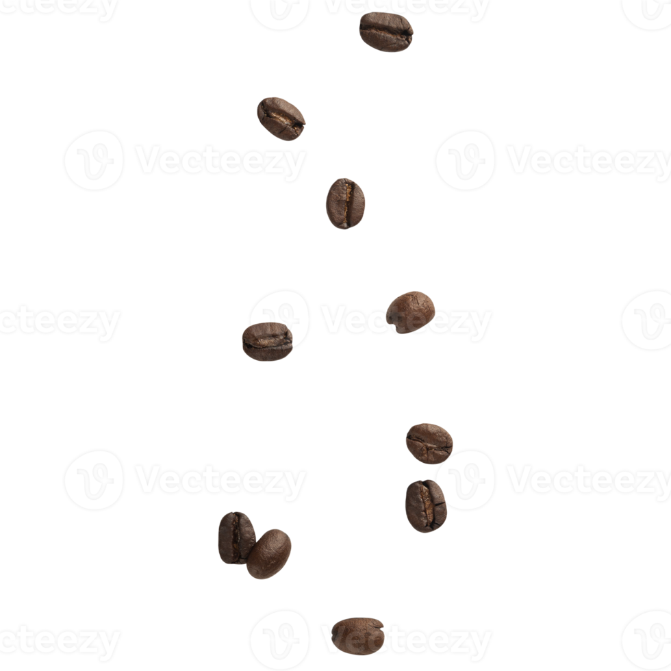 Falling coffee beans cutout, Png file