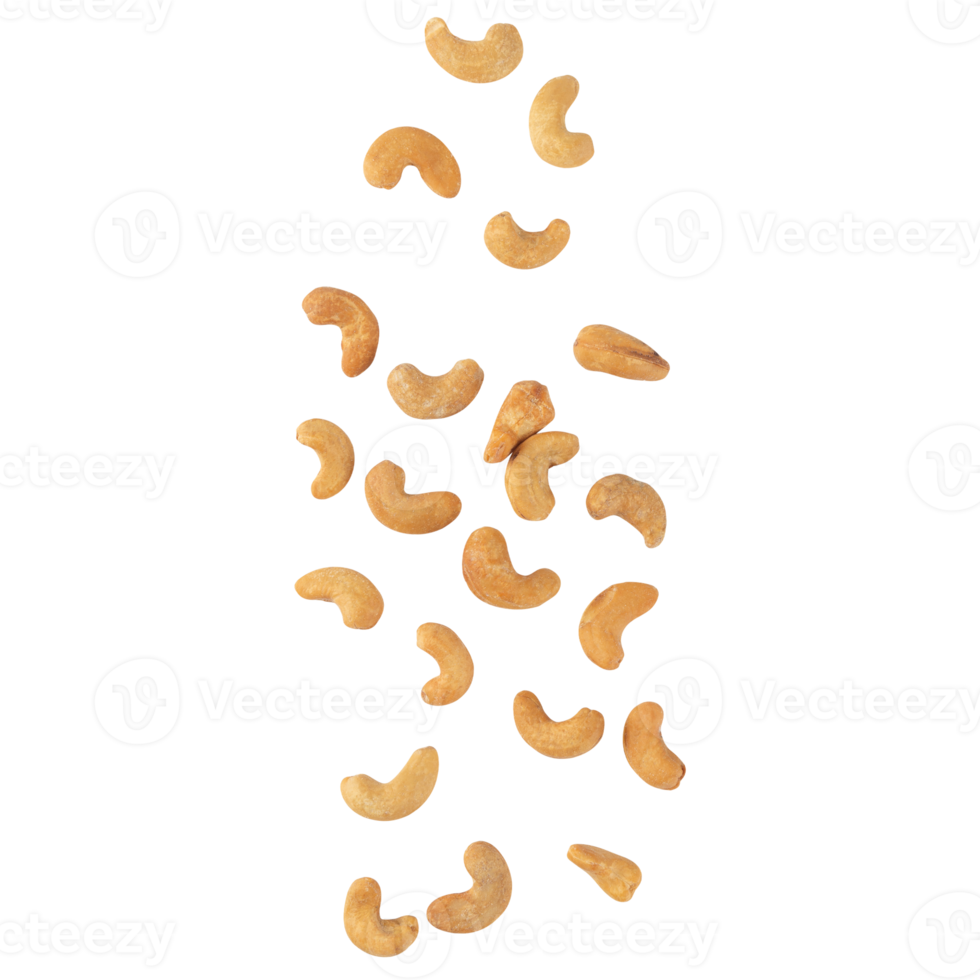 Falling cashew nuts cutout, Png file