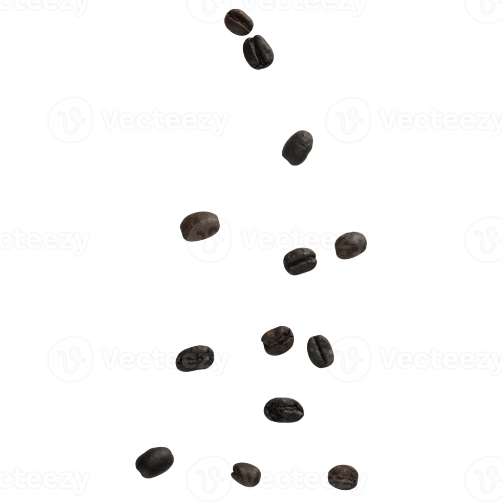 Ausschnitt aus fallenden Kaffeebohnen, png-Datei png