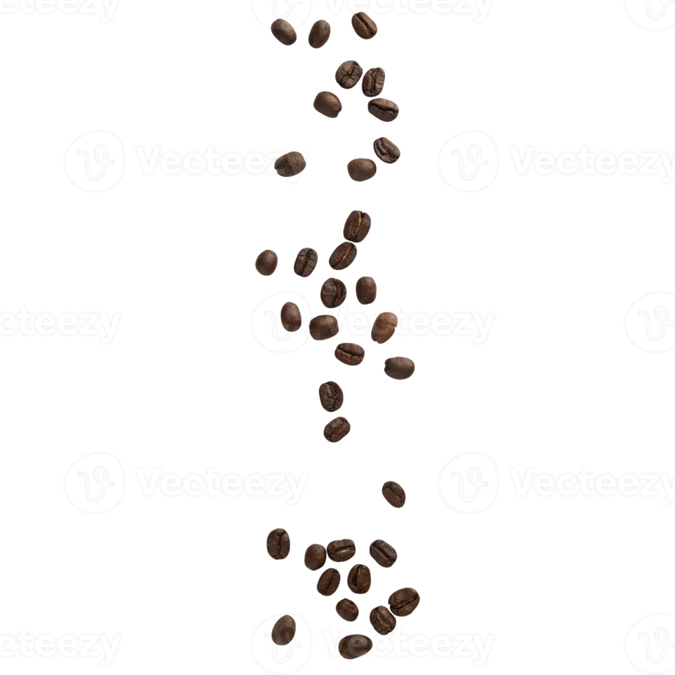 Falling coffee beans cutout, Png file