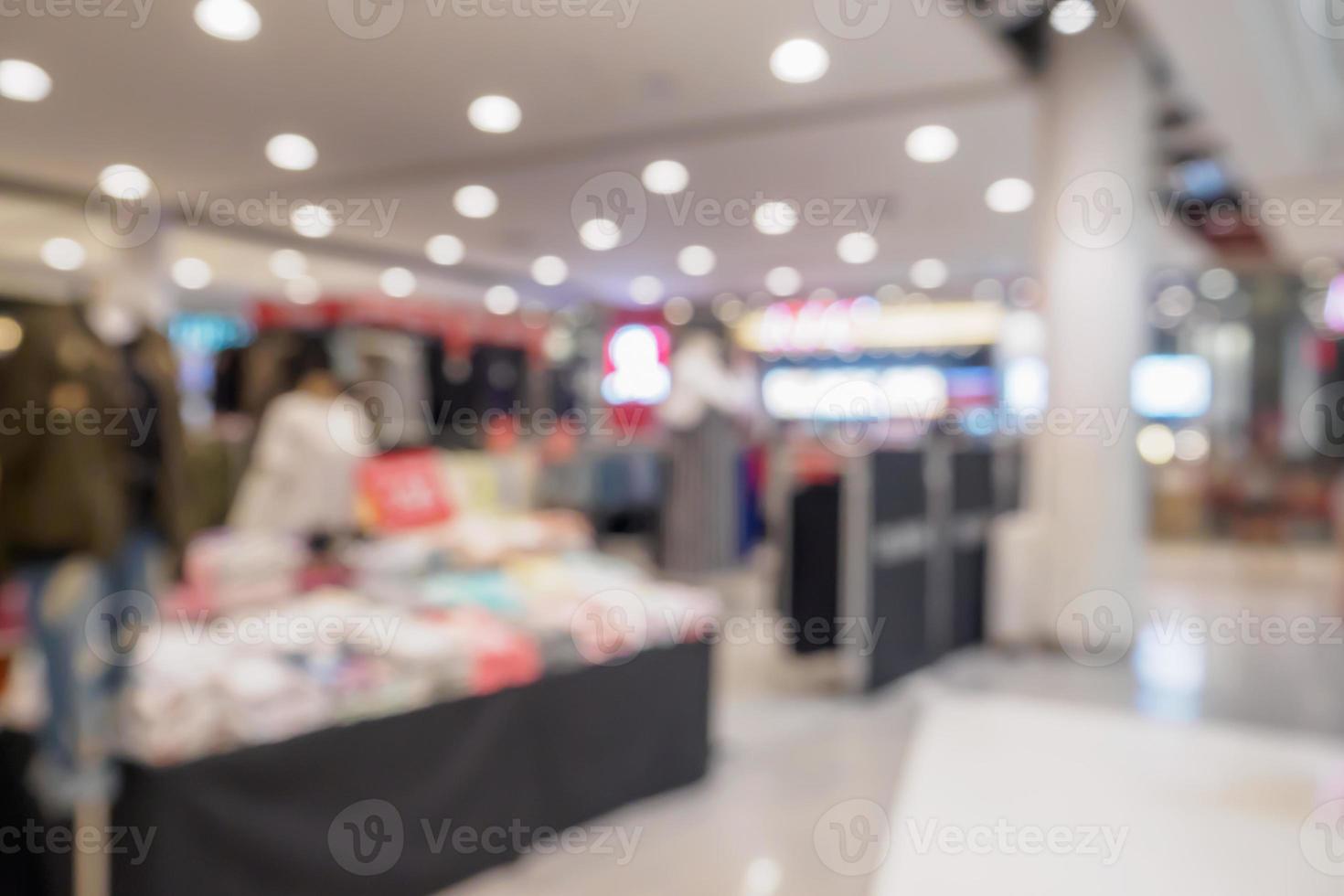 Abstract blur defocused shopping mall interior background photo