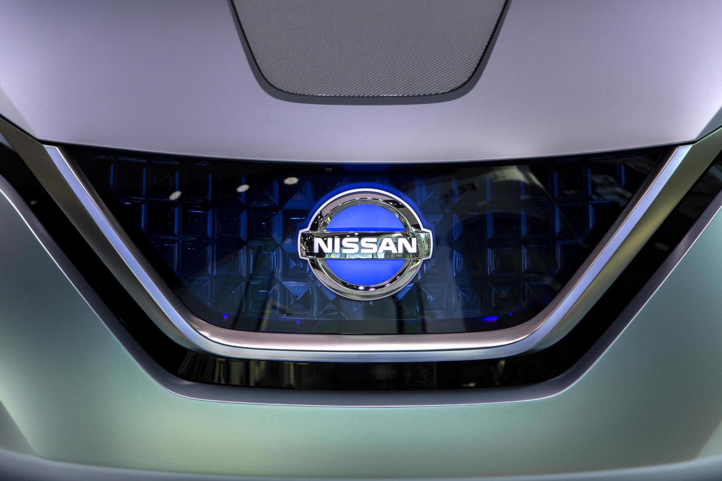 Tokyo, Japan, 2016 - Detail of the Nissan car in Tokyo, Japan. Nissan is a Japanese multinational automobile manufacturer headquartered in Nishi-ku, Yokohama photo