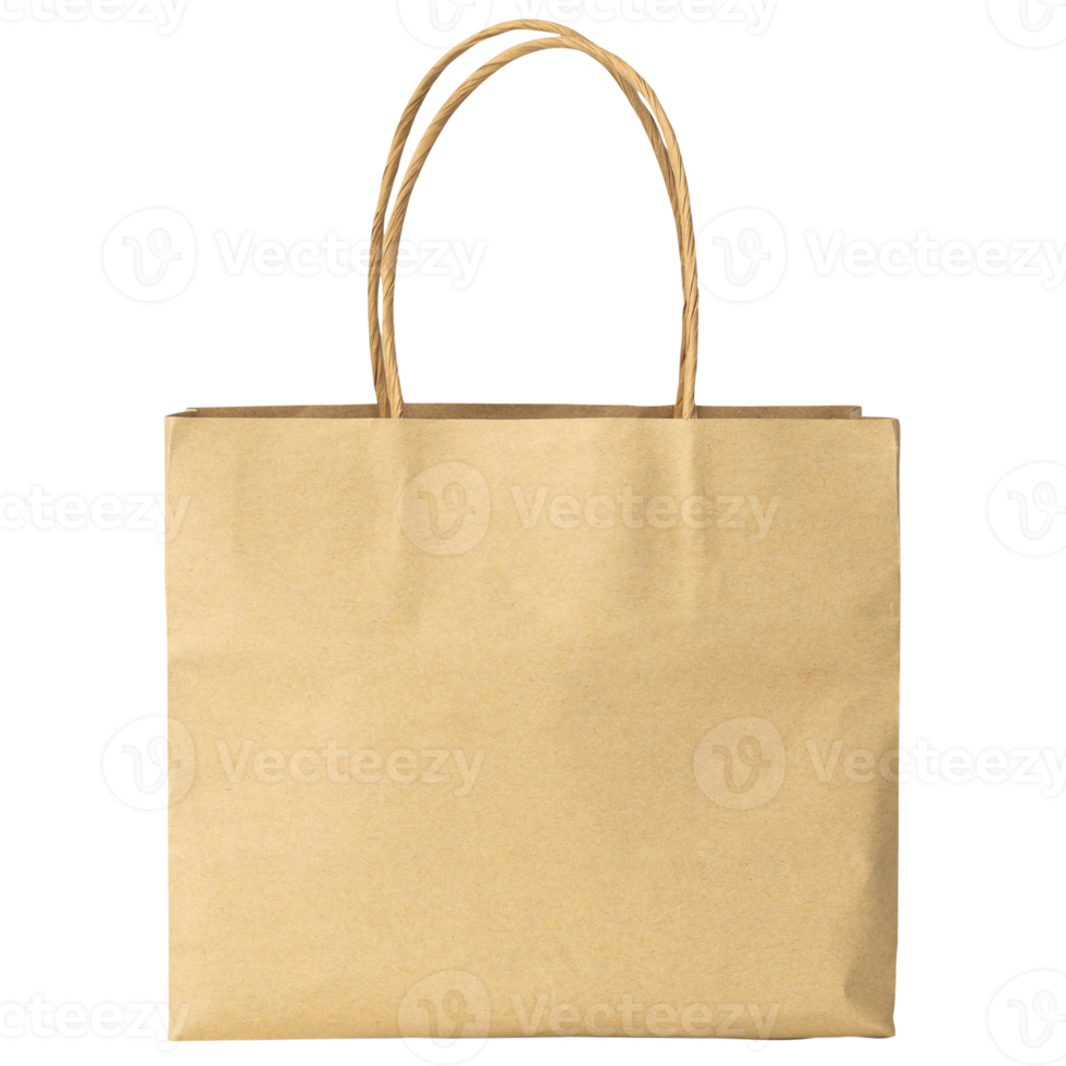 Cardboard shopping bag mockup cutout, Png file