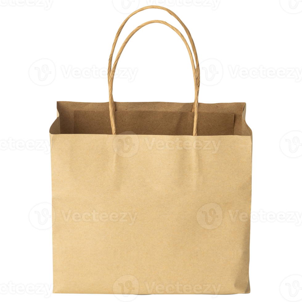 Cardboard shopping bag mockup cutout, Png file