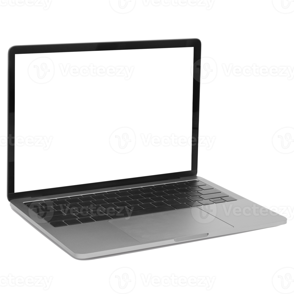 Laptop computer mockup cutout, Png file