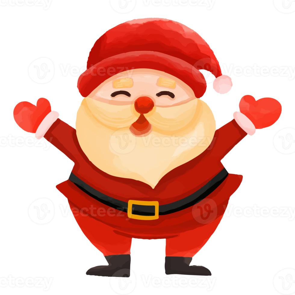 Watercolor Santa Claus, Hand painted Christmas decoration png