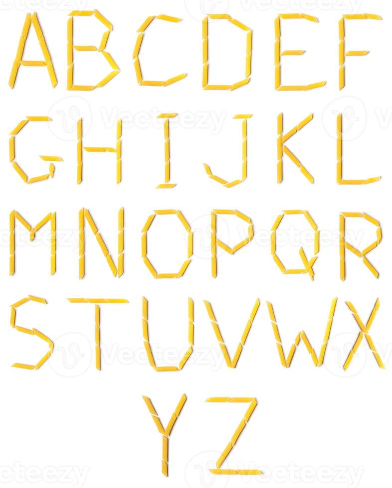 Isolated letters of the alphabet made by pasta photo