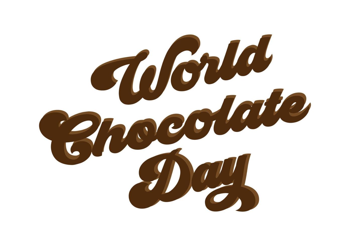 World Chocolate Day Calligraphic Text vector