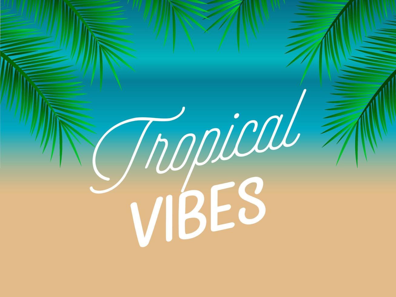 tropical vibes design with exotic palm leaves vector