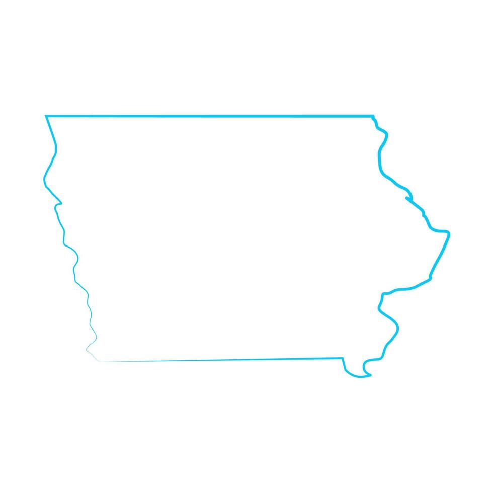 Mapa de iowa sobre fondo blanco. vector