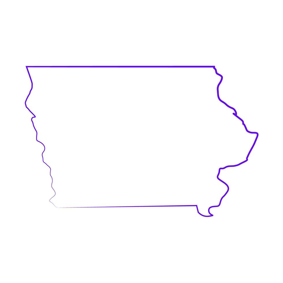 Iowa map on white background vector