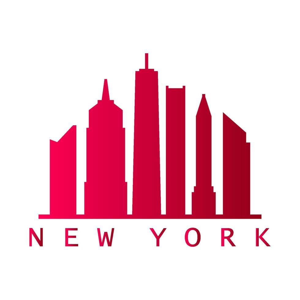 New york skyline on white background vector