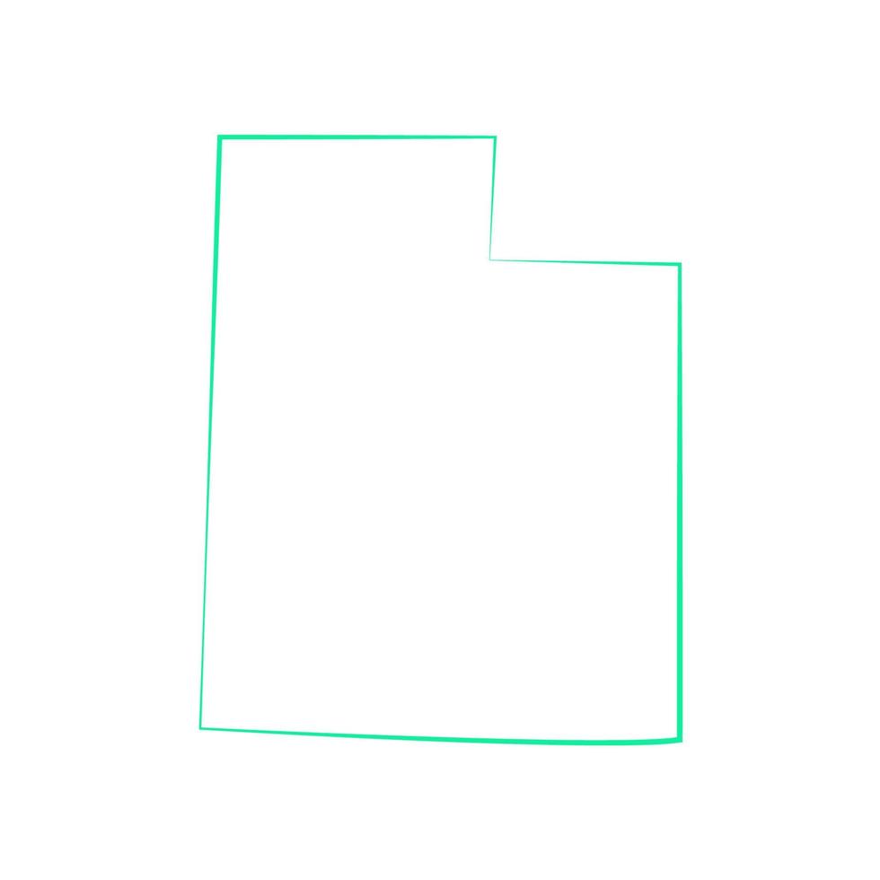 Utah map illustrated vector