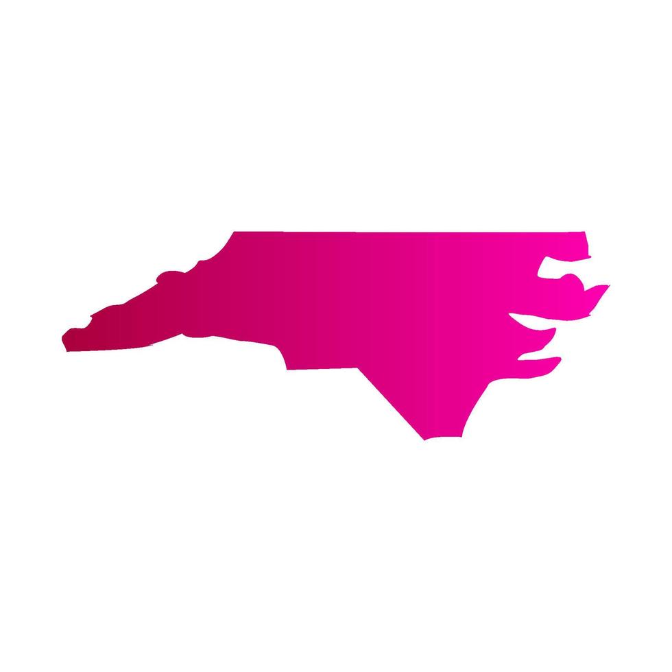 North Carolina map illustrated vector