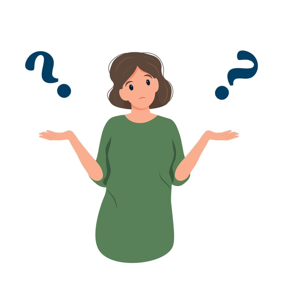 A girl in perplexity. vector