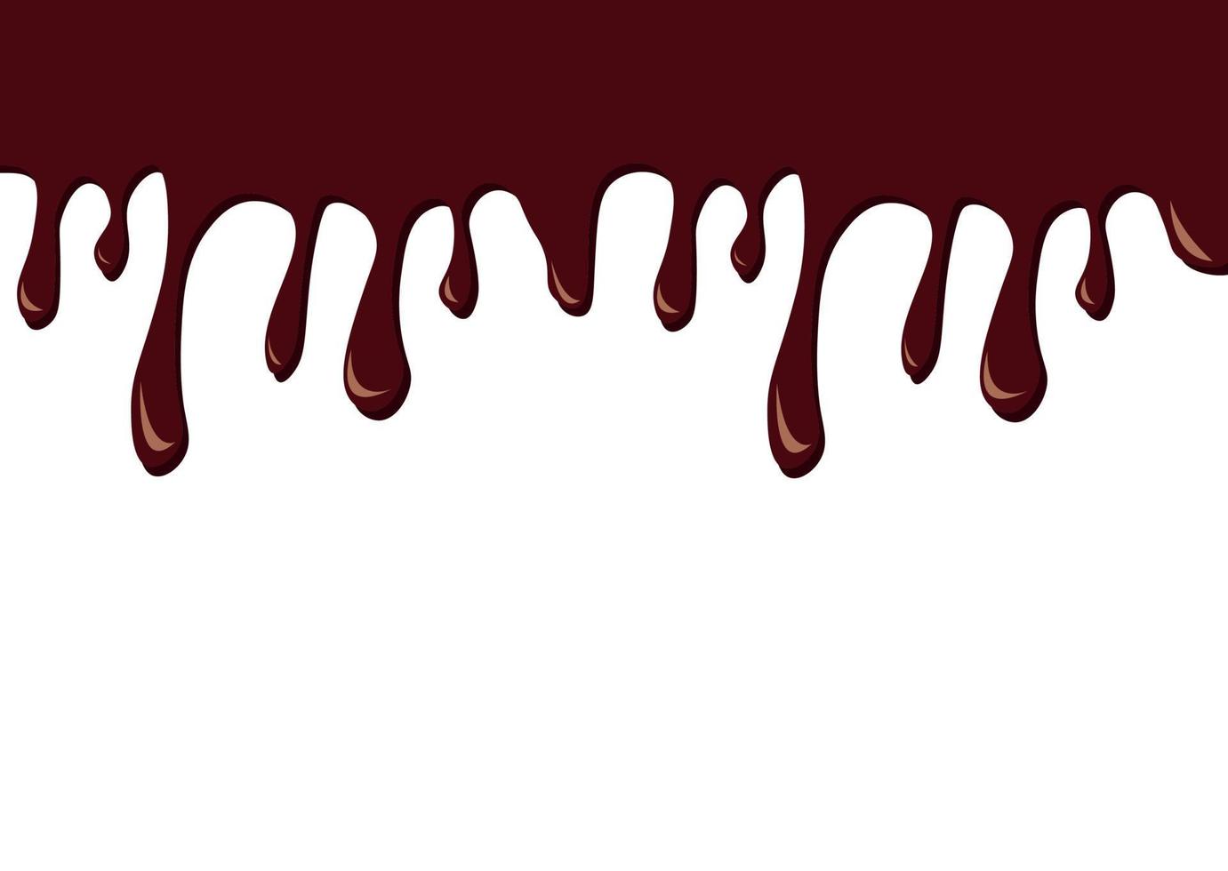 Melted chocolate dripping on white background vector