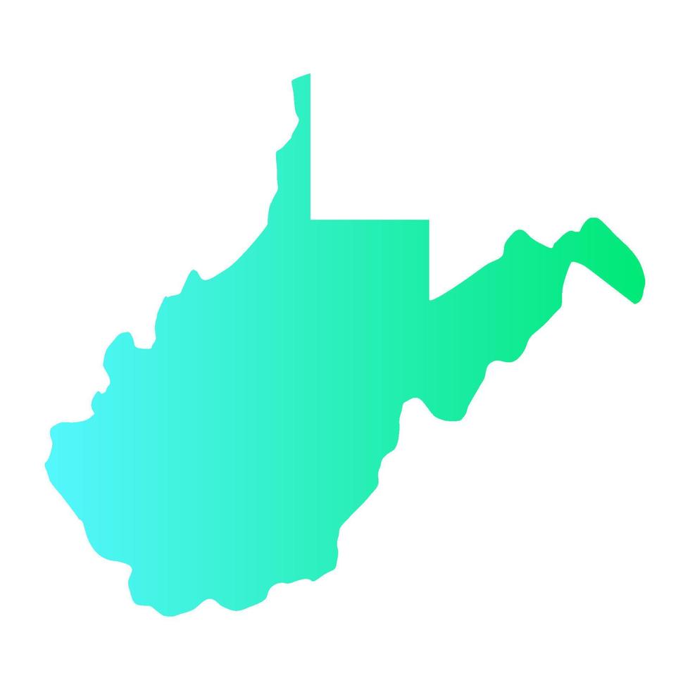 West Virginia map illustrated vector