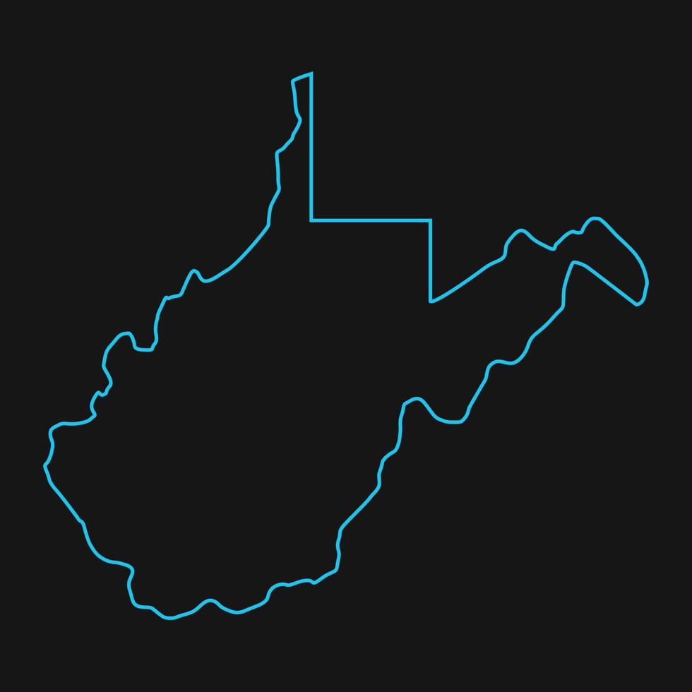 West Virginia map illustrated vector