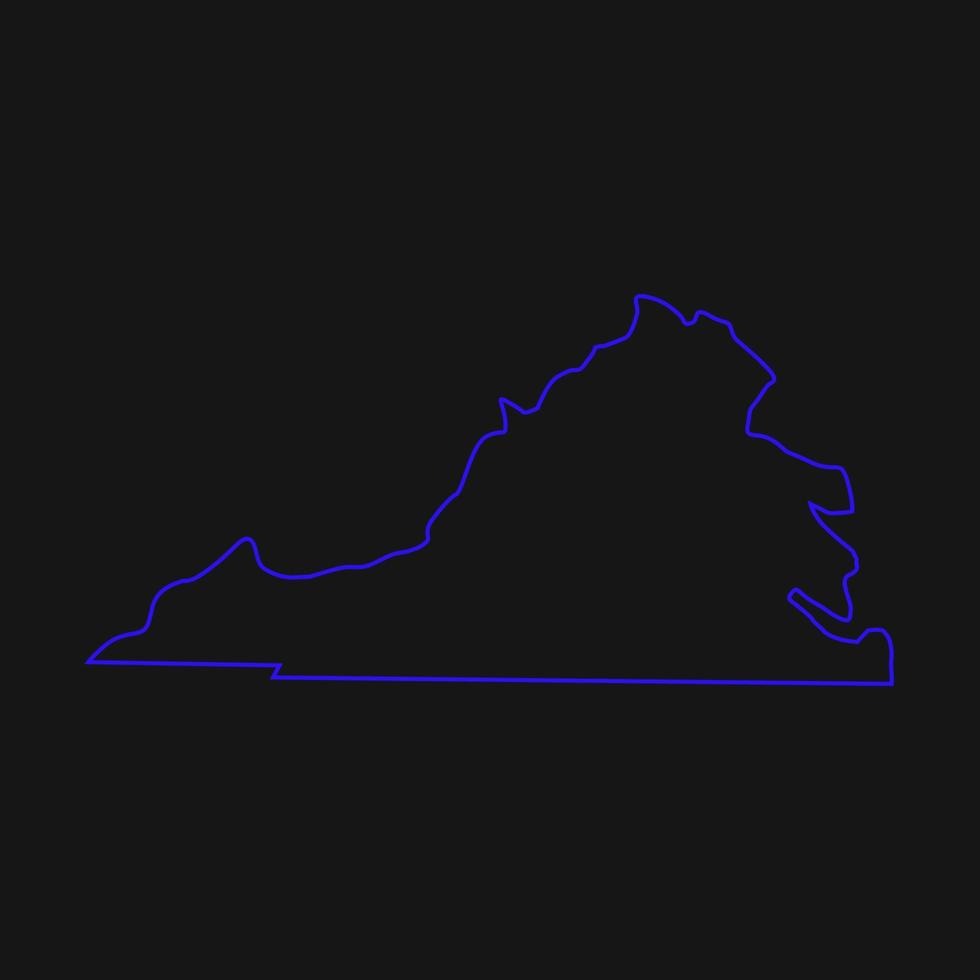 Virginia map illustrated vector