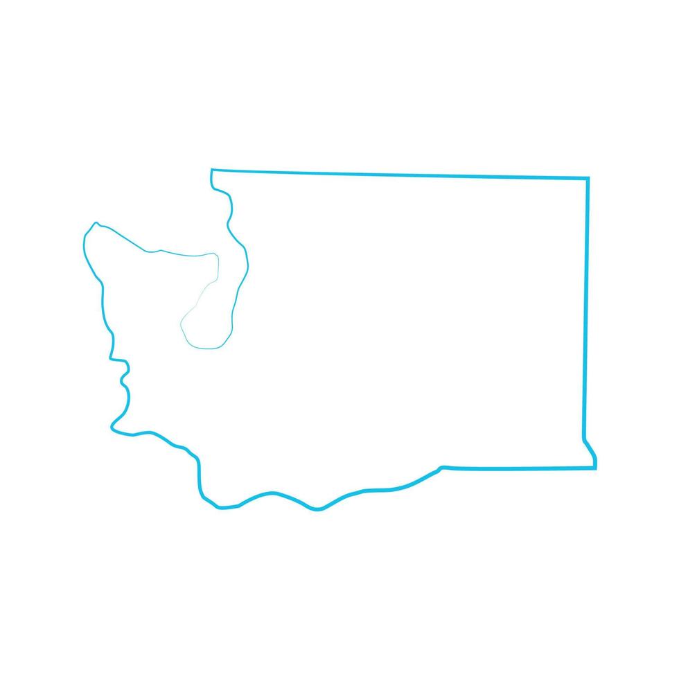 mapa de washington ilustrado vector