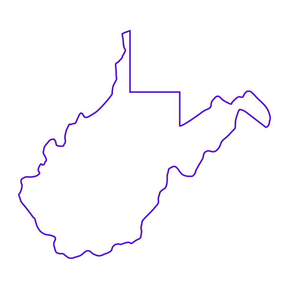 West Virginia map illustrated vector