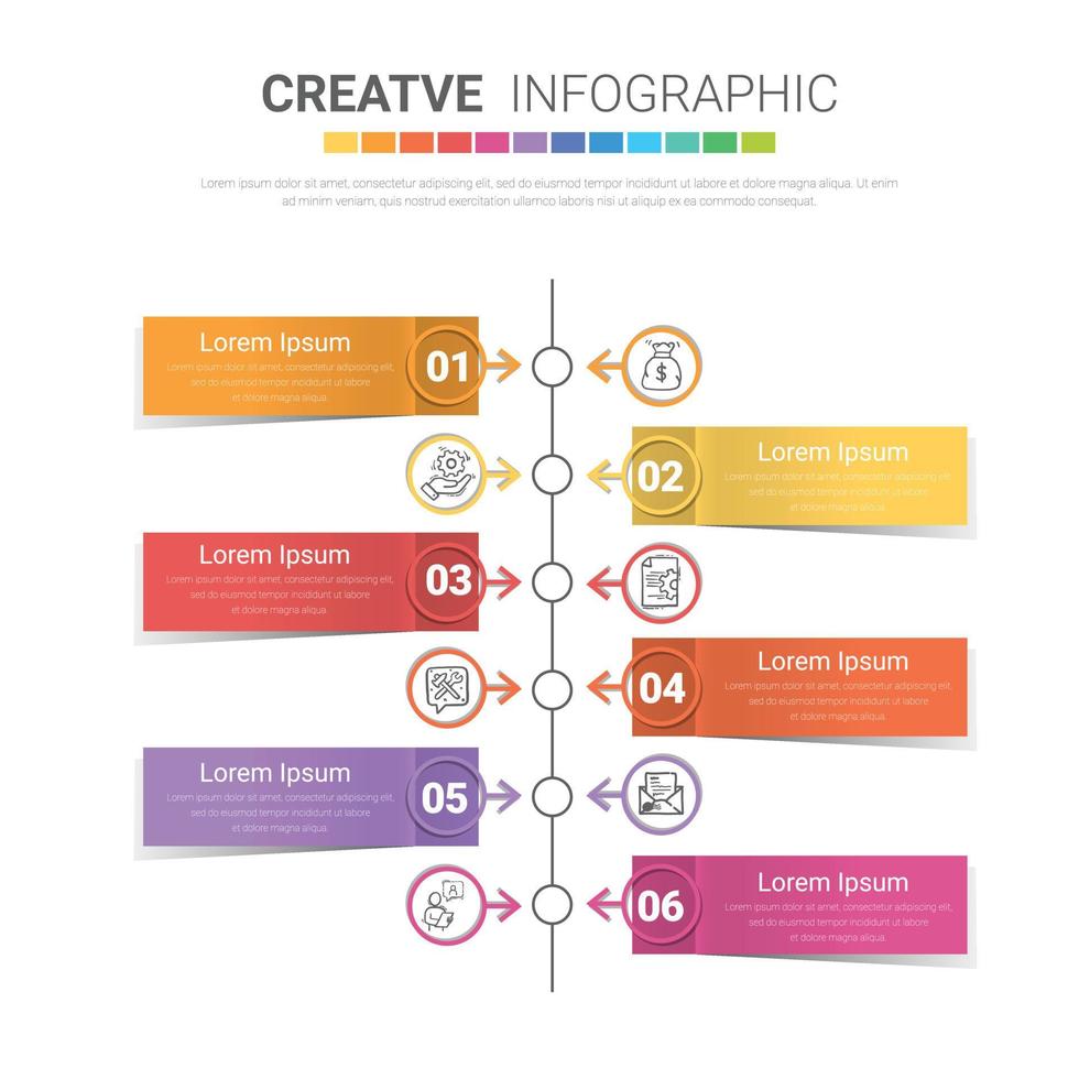 Infographic template with numbers 6 option vector