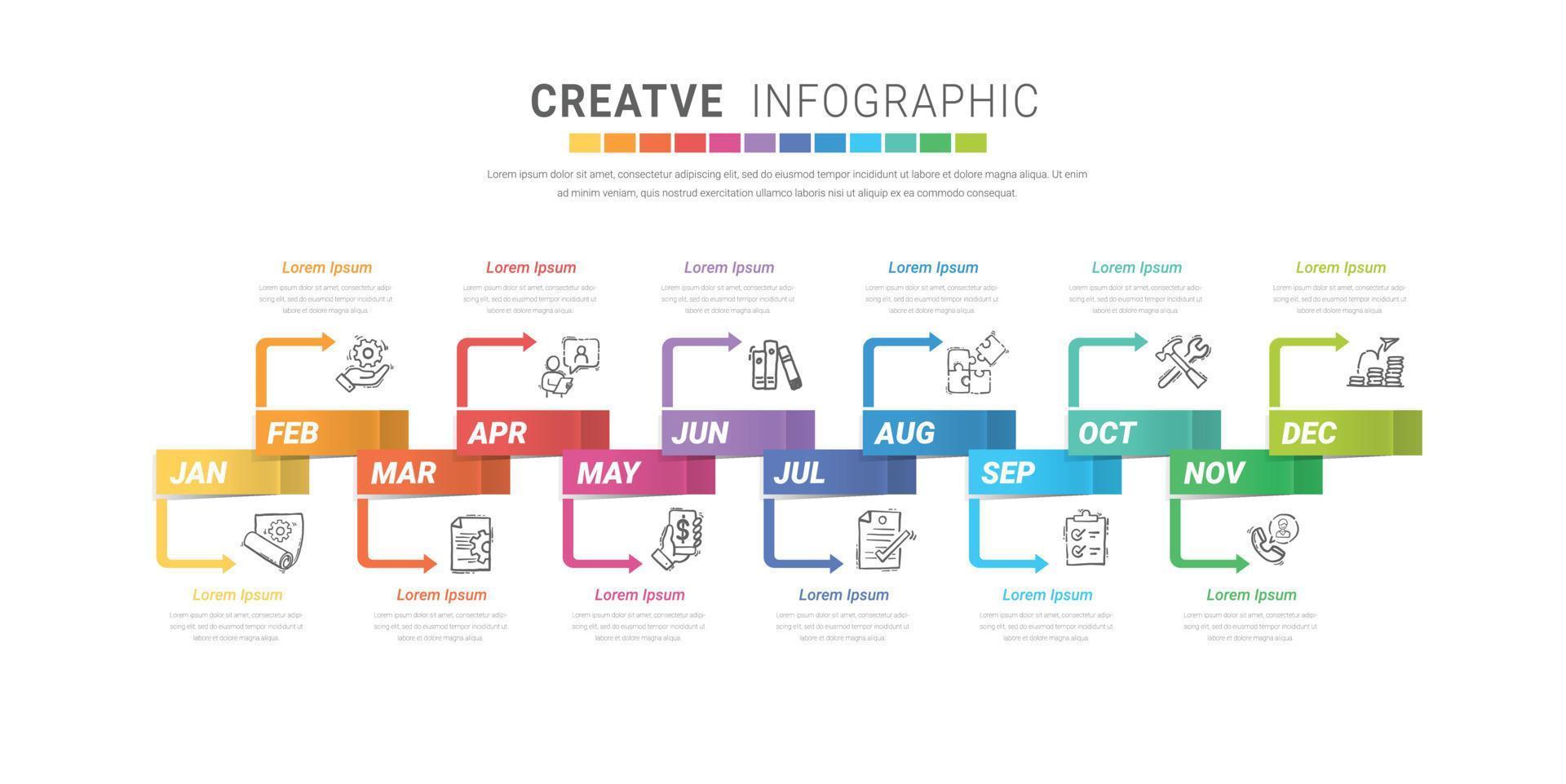 Timeline infographics design vector