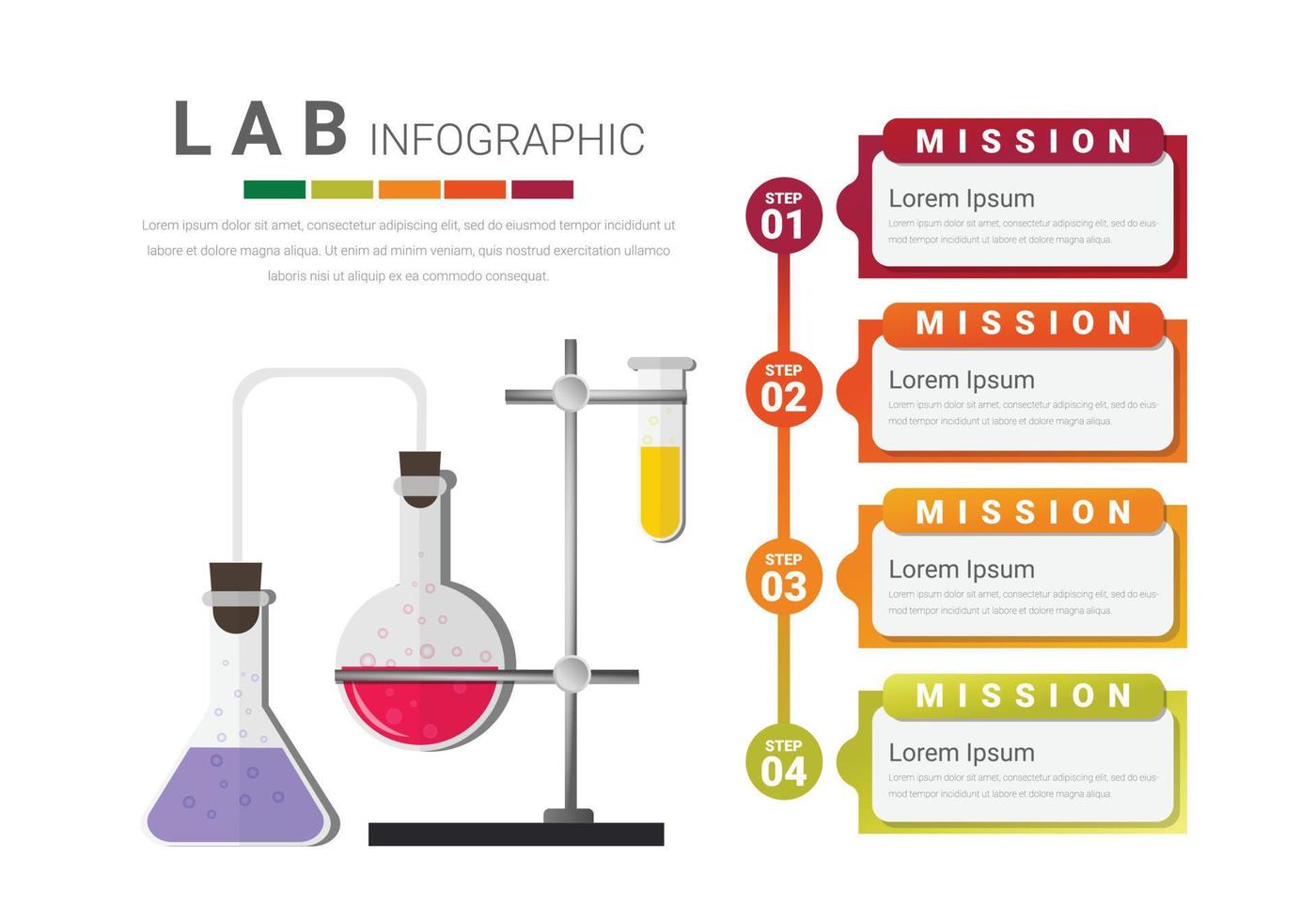 Infographics presentation for laboratory science. vector