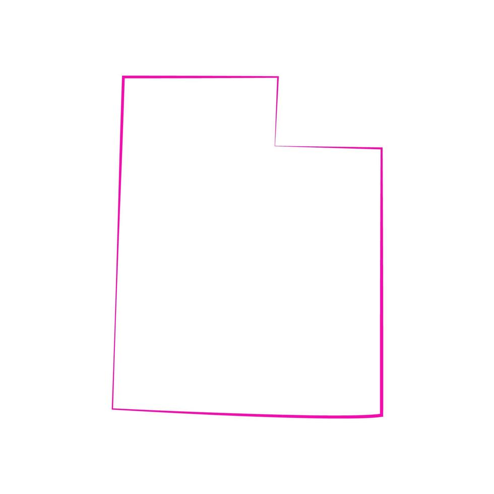 Utah map illustrated vector