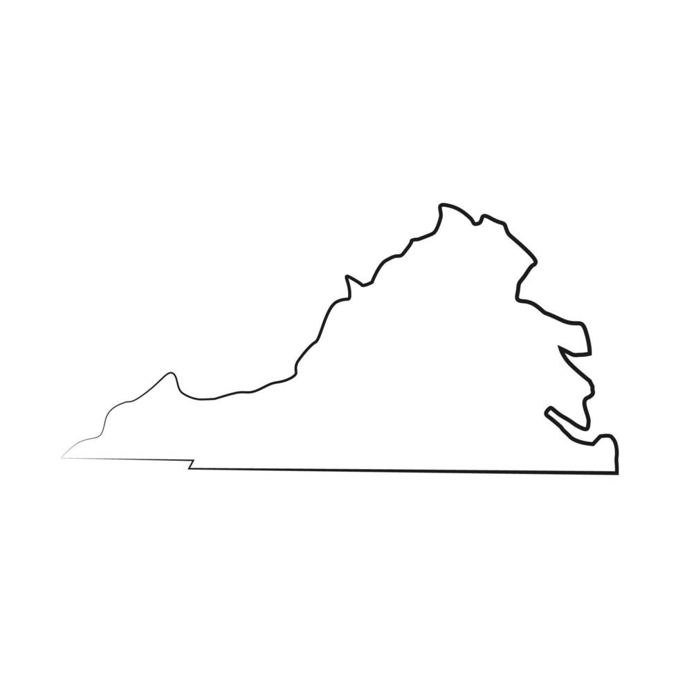 Virginia map illustrated vector