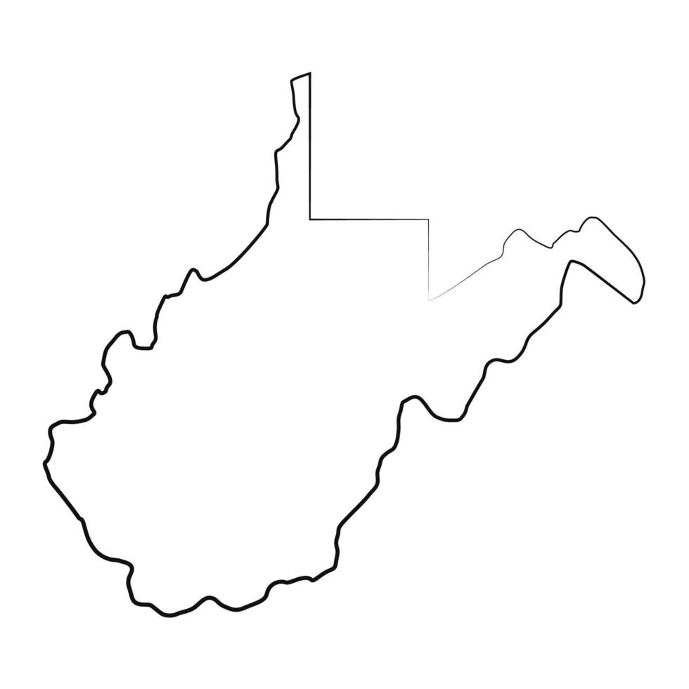 West Virginia map illustrated vector