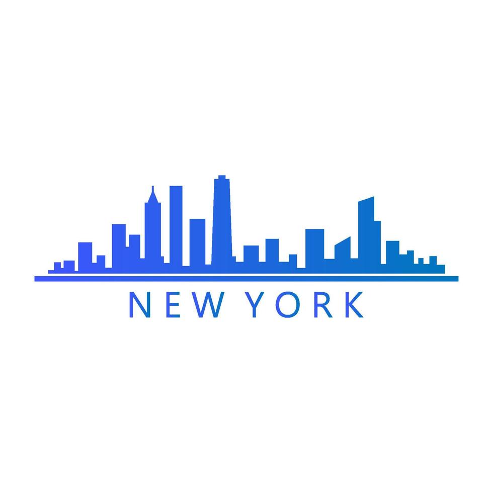 New york skyline on white background vector