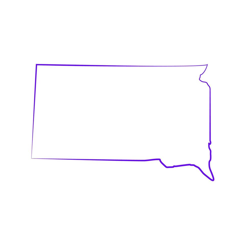 South Dakota map illustrated vector