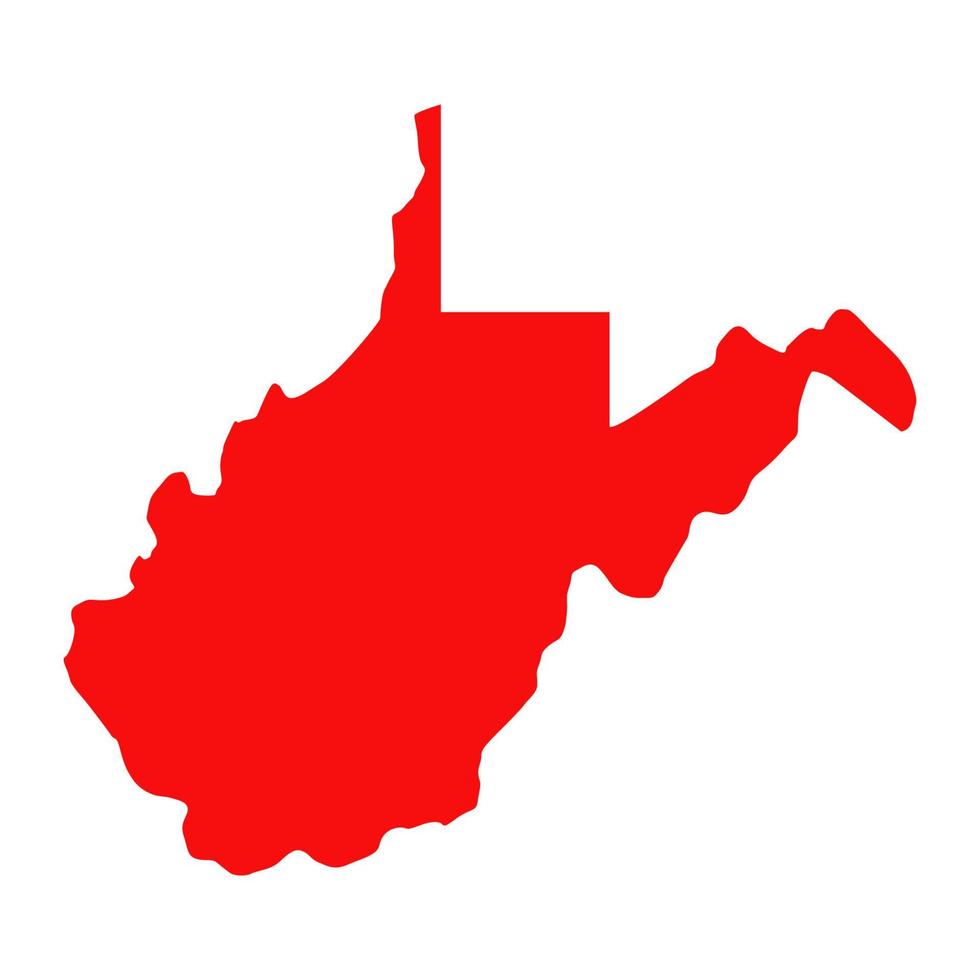 West Virginia map illustrated vector