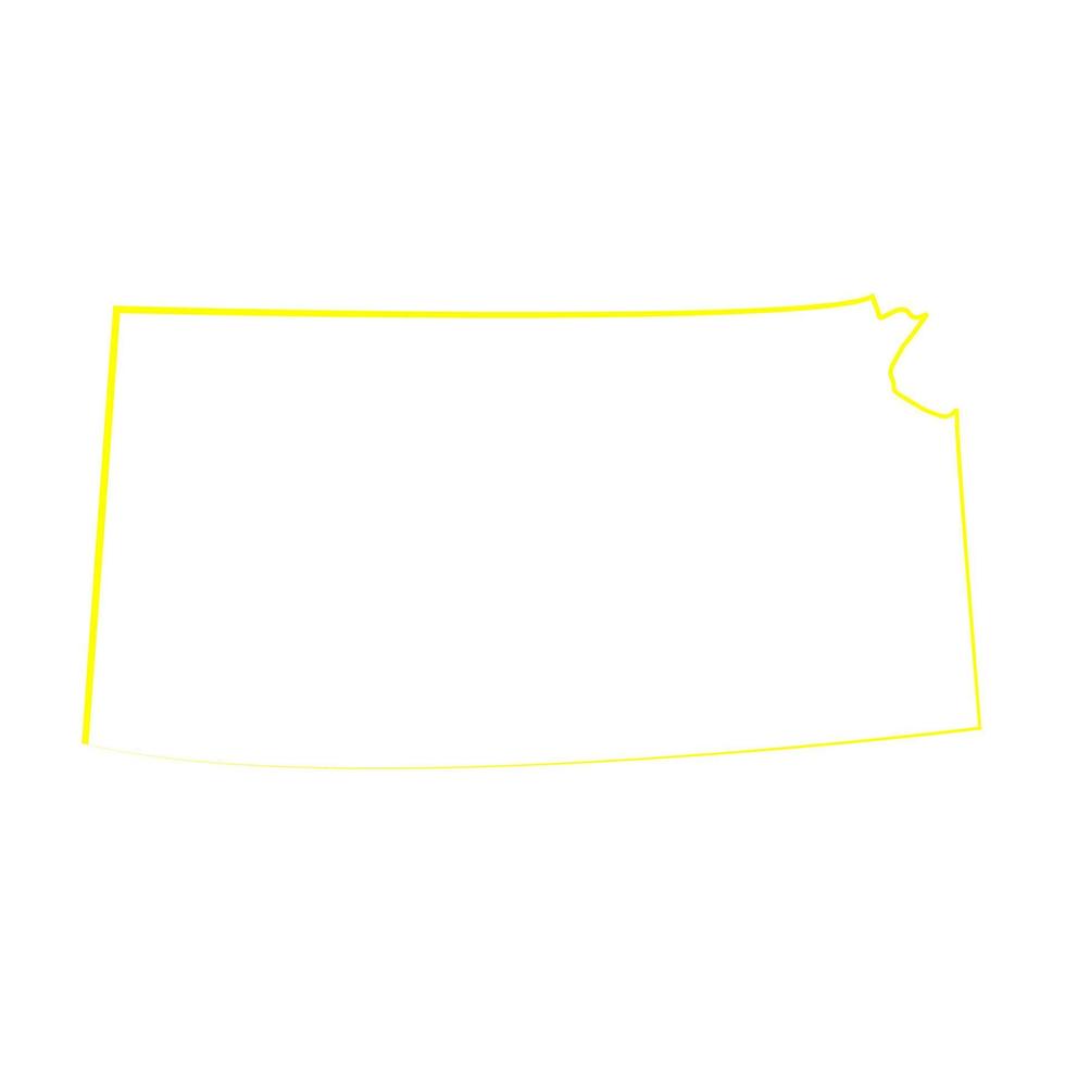 Mapa de Kansas sobre fondo blanco. vector