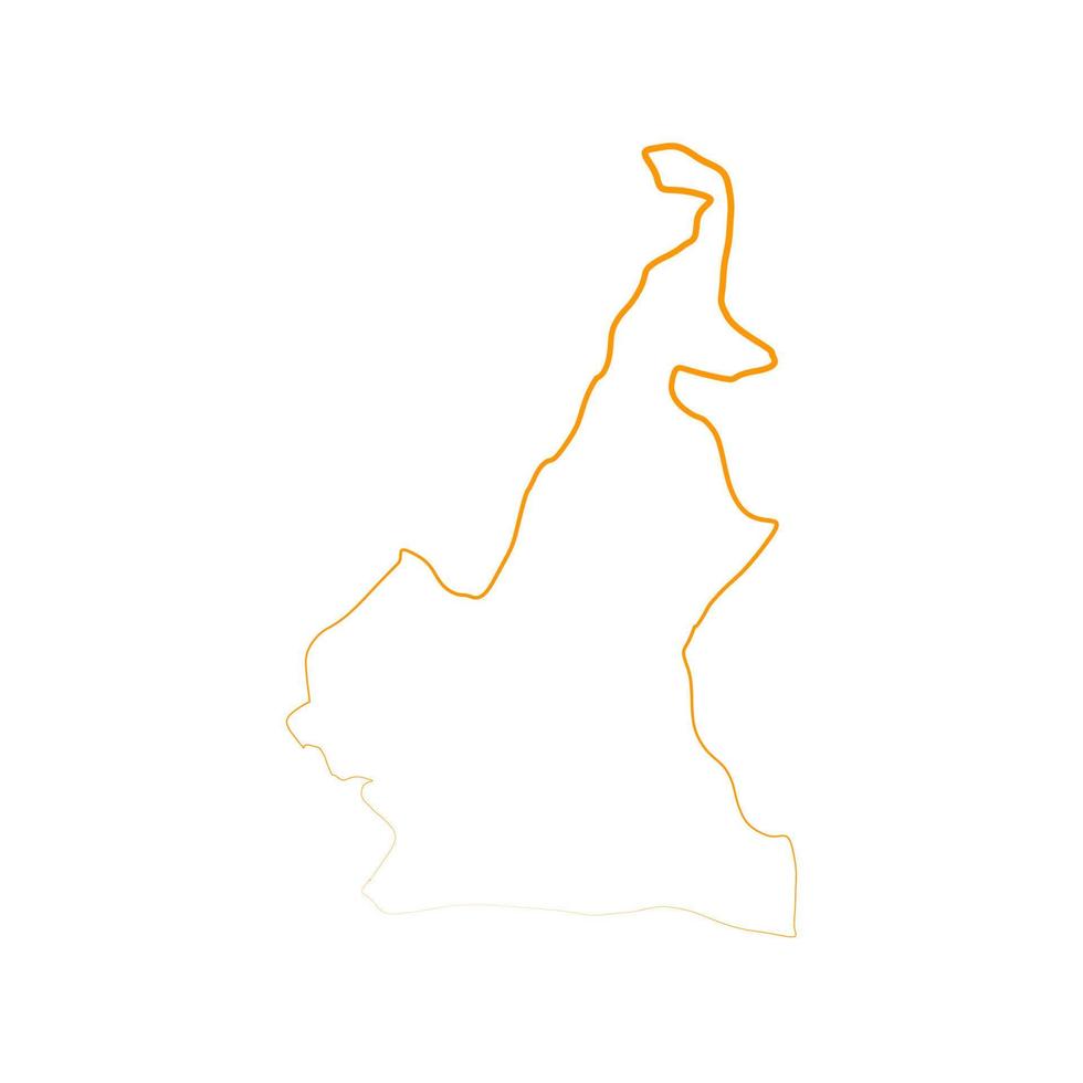 Camerún mapa sobre fondo blanco. vector