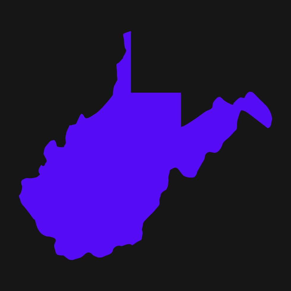 West Virginia map illustrated vector