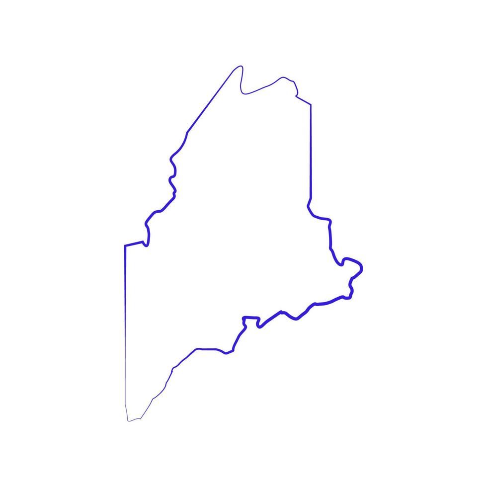 Maine map on white background vector